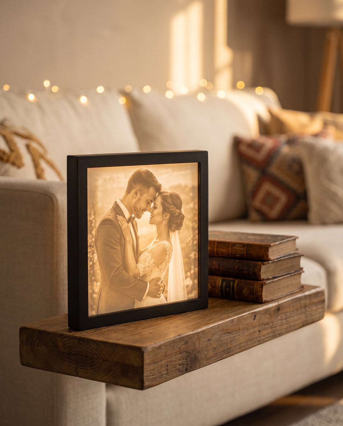 Cadre lithophane Diciry sur étagère