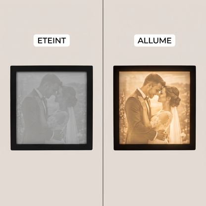 Image 3 - Cadre lithophanie Diciry éteint versus allumé